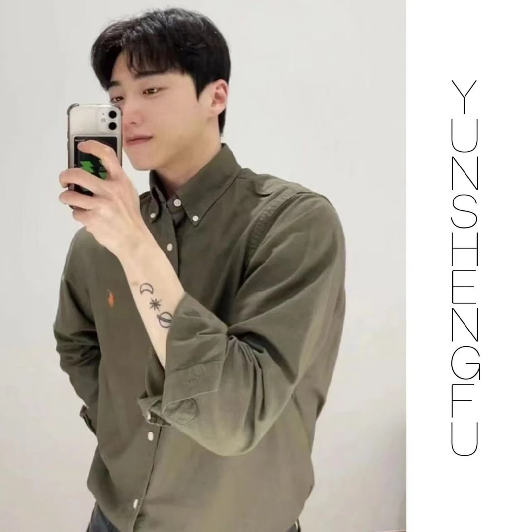 YUNSHENGFU*【R28】小马牛津纺纯色刺绣排扣经典休闲衬衫