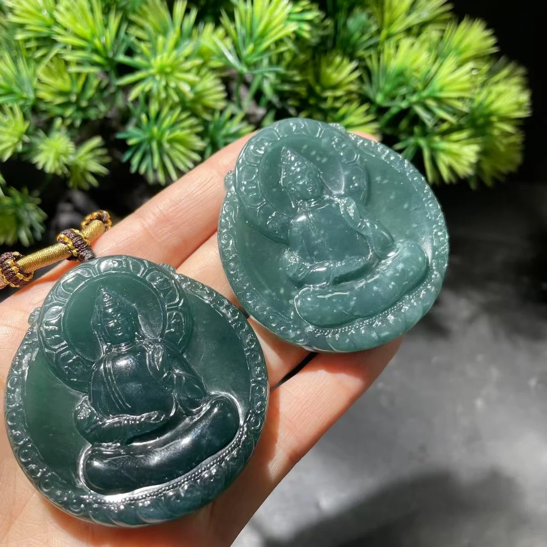 【玉经纶】20351/Q33-天然A货翡翠观音吊坠-多样性发其一