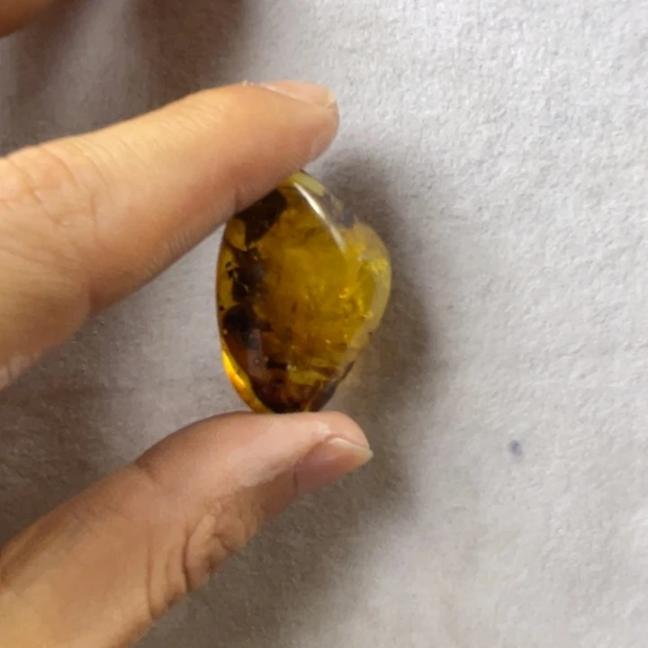 琥珀裸石银S925镶嵌此*