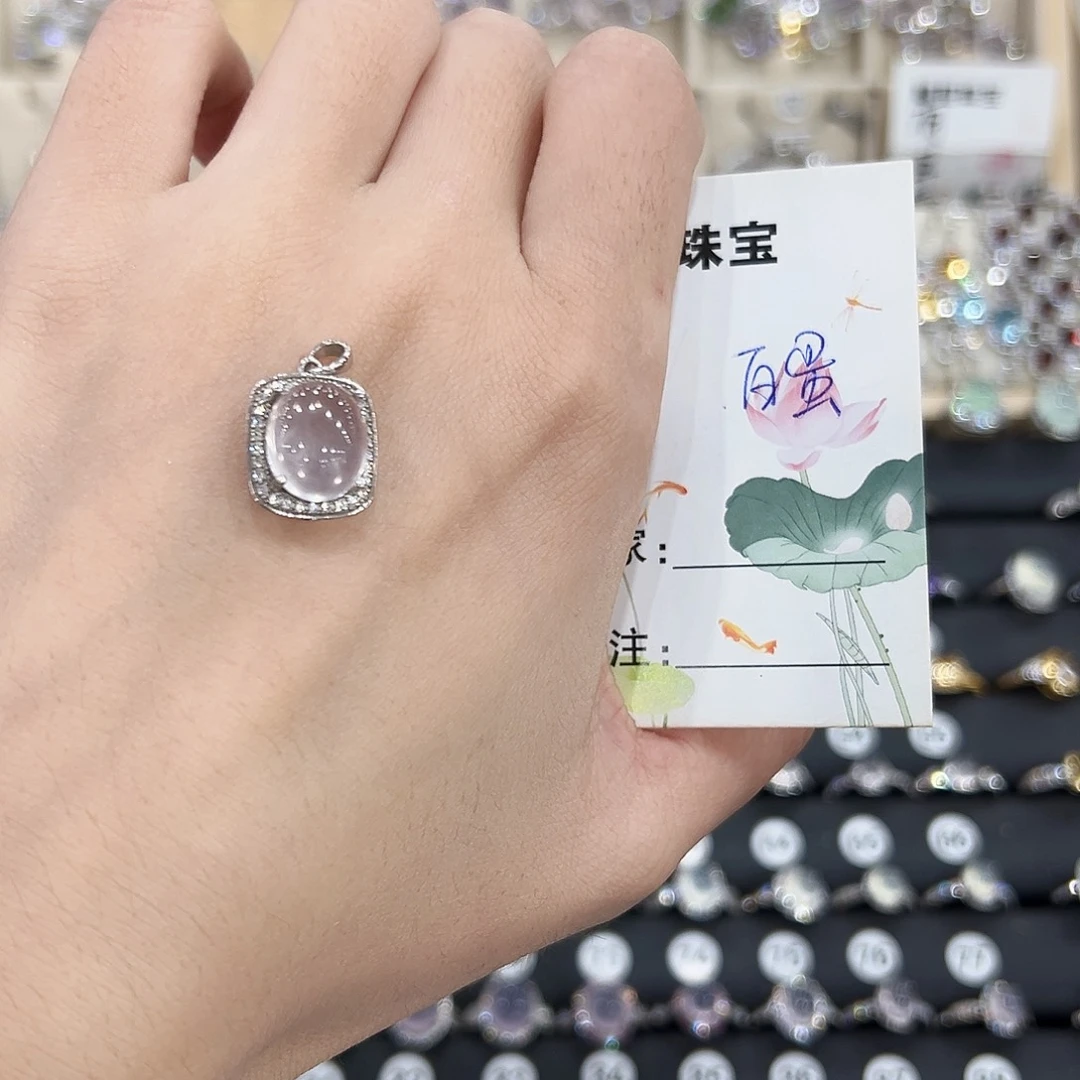 -***-岫玉银S925镶嵌吊坠(不含链)
