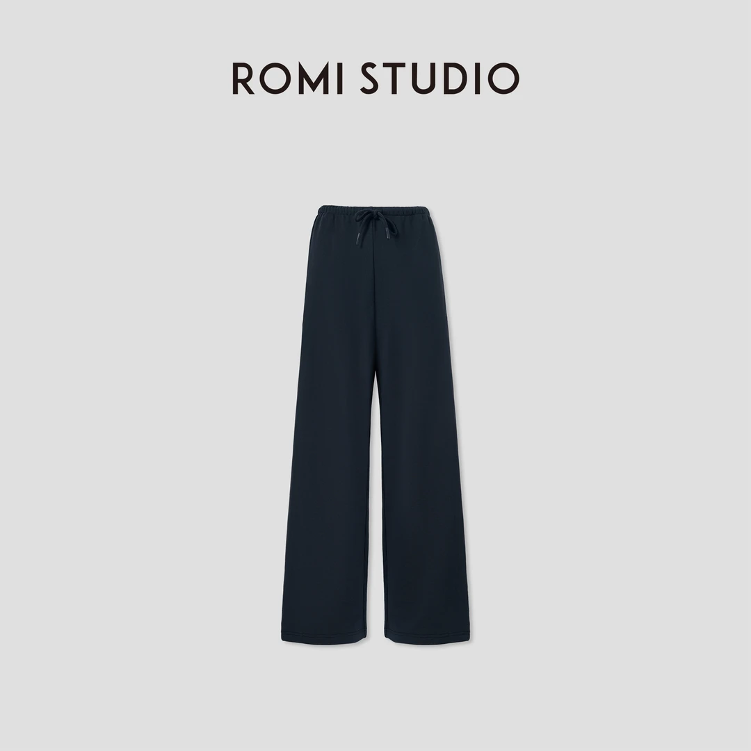 ROMI STUDIO“基础随性”高克重松紧窄腰头抽绳休闲卫裤RW24AX80462