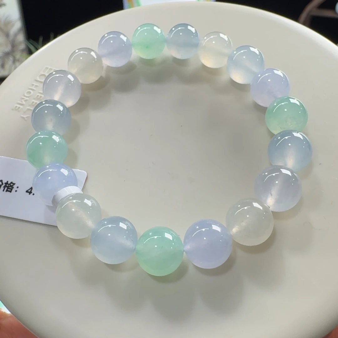 翡翠未镶嵌手链小高冰马卡龙多宝单圈10mm