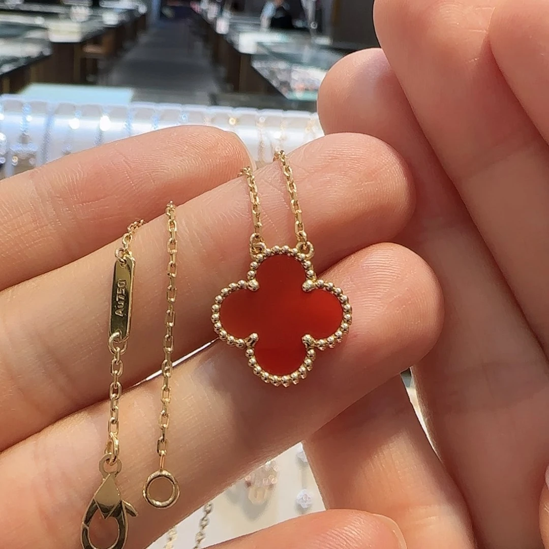 玛瑙/玉髓项链18K金镶嵌项链