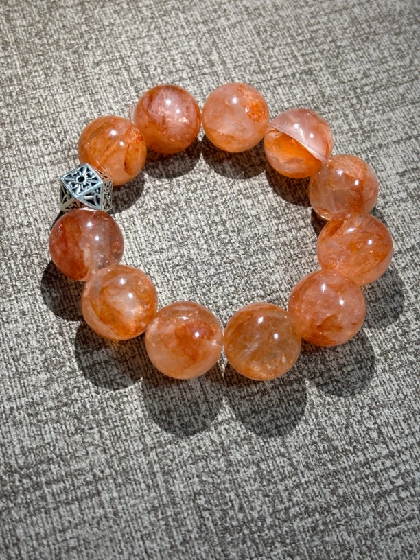 天然红胶花水晶手串轻奢16mm-17mm基地质检一物一证多样性发一