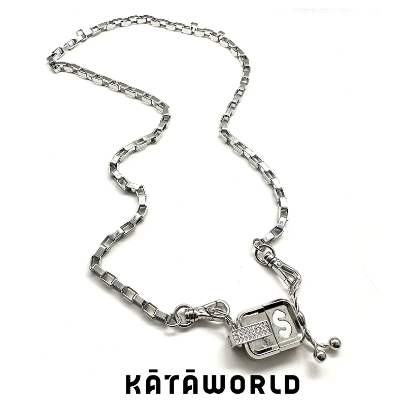 KATAWORLD 铜合金合成锆石项链 【主理人】重组小财迷银