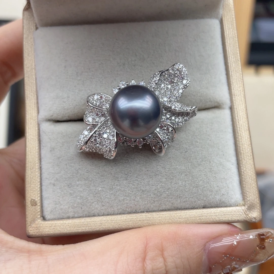 戒指海水珍珠银S925镶嵌H134