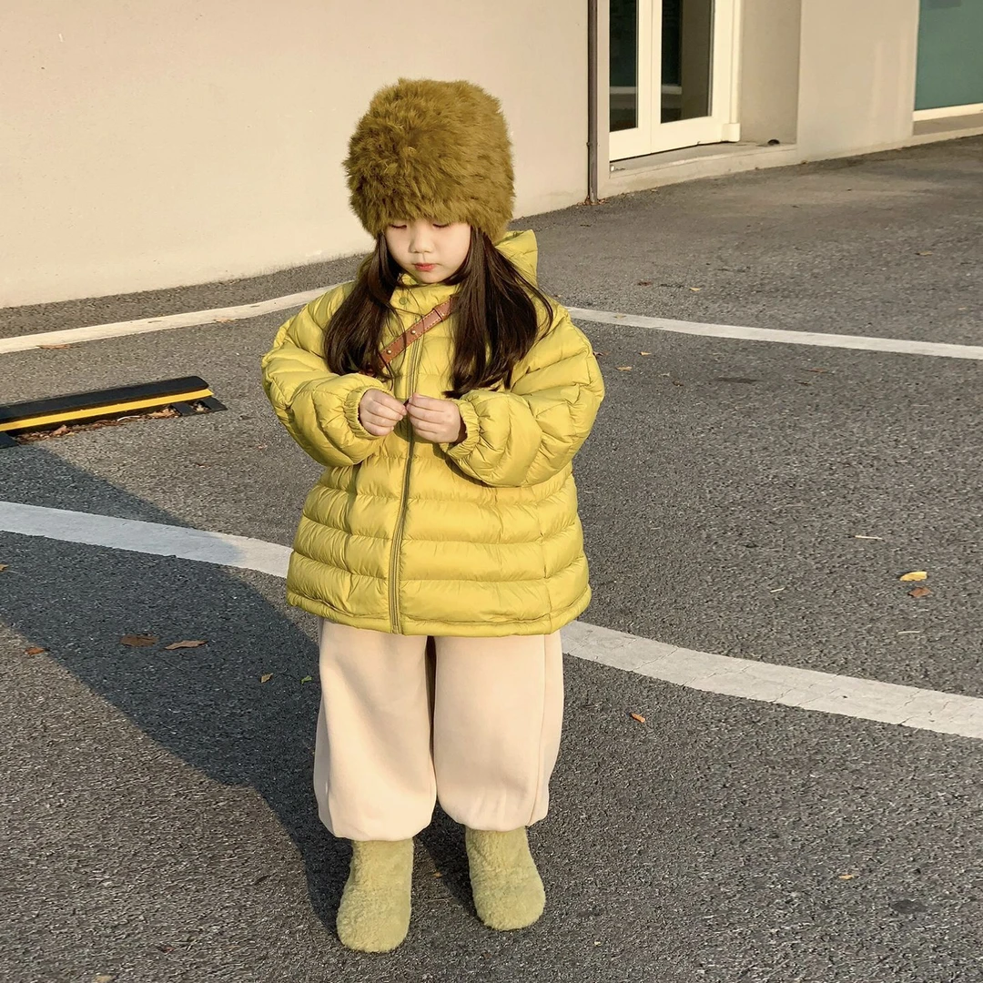 韩国童装2025冬季新款男女童加厚保暖连帽棉服儿童加绒保暖外套