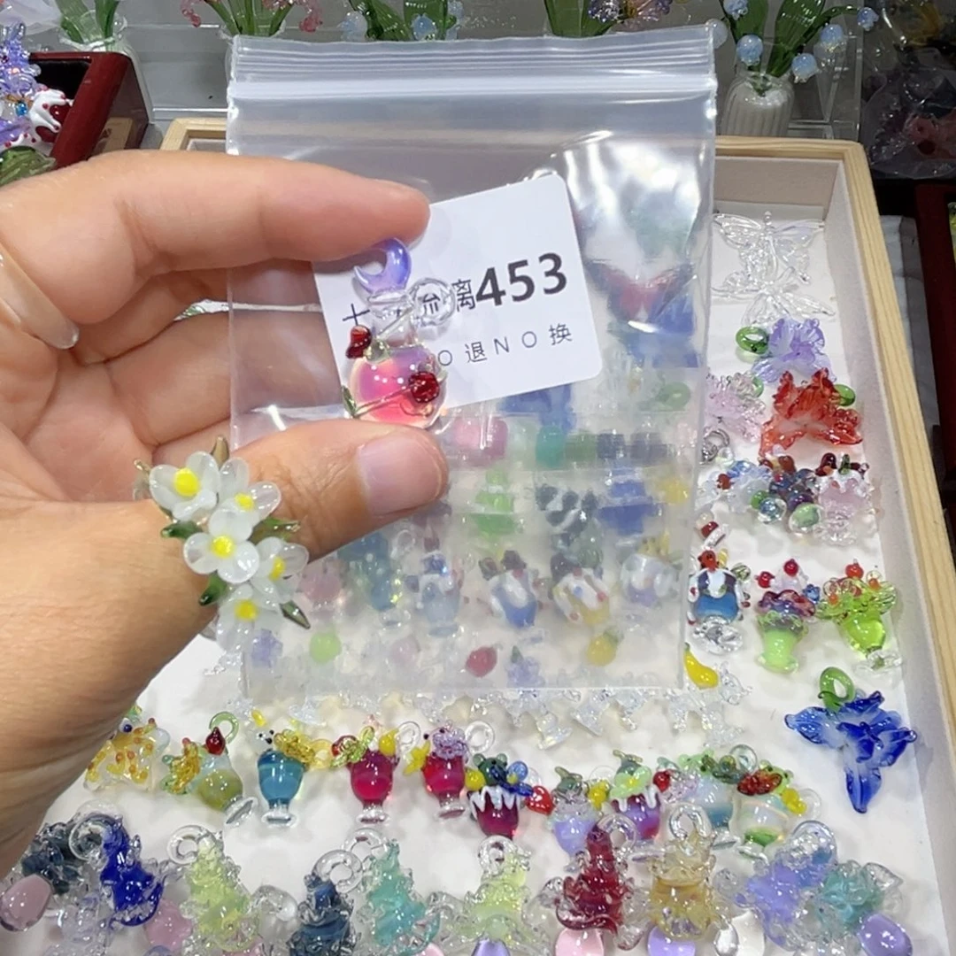 吊坠(不含链)琉璃453粉色许愿瓶