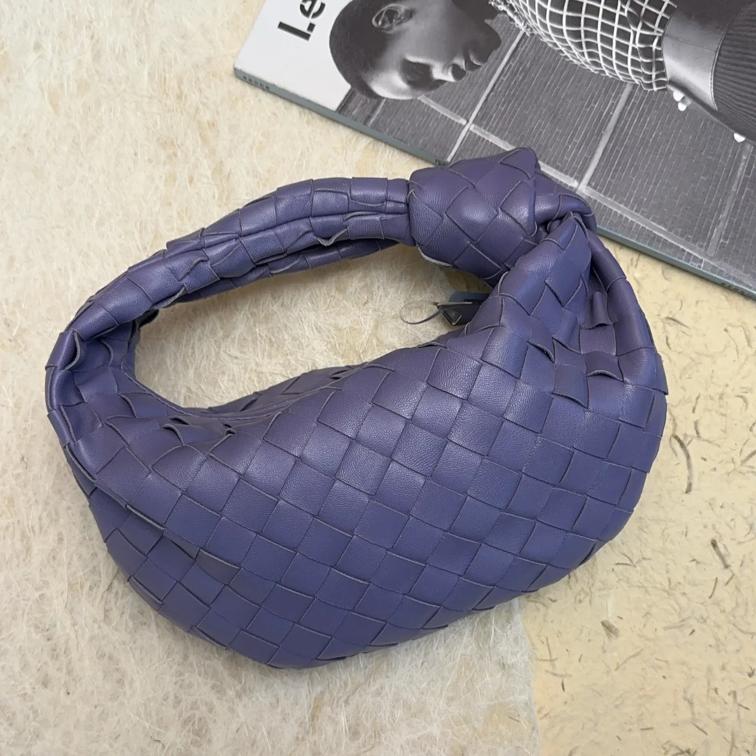 99新 BOTTEGA VENETA/葆蝶家 jodie紫色编织手提包 US7961922