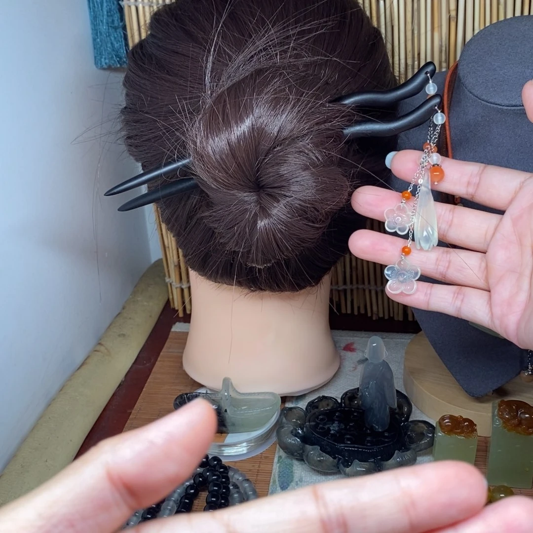 蛇纹石玉未镶嵌发簪