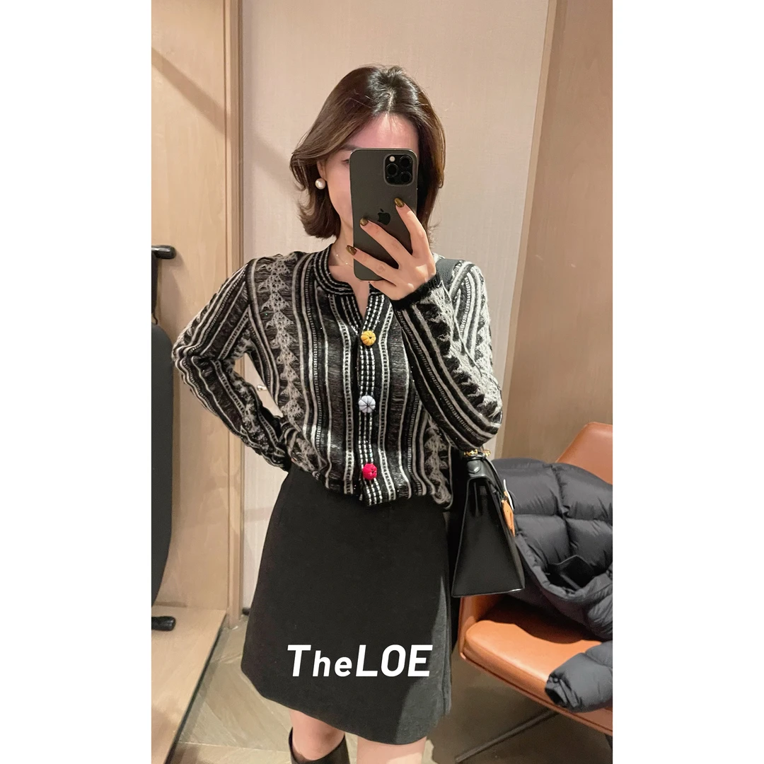 TheLOE/【小南瓜羊毛羊驼毛衣】199g小南瓜扣子针织开衫#LE-5817