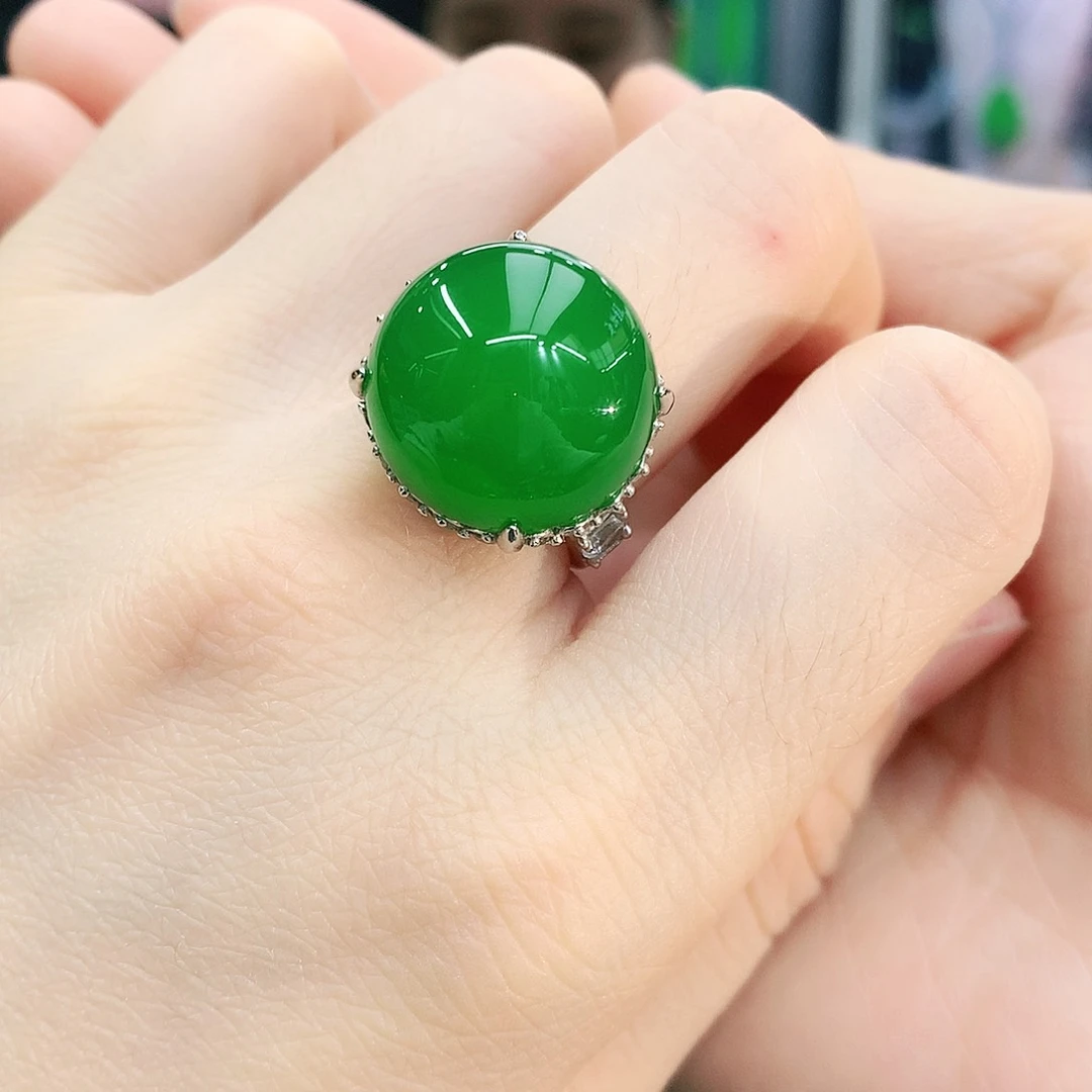 银S925镶嵌戒指玛瑙/玉髓