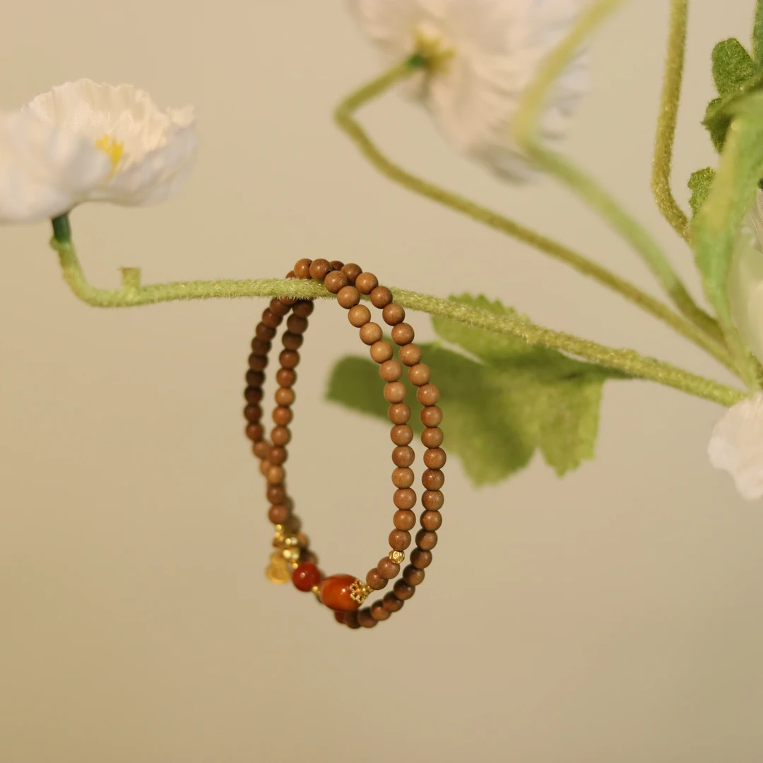 ZC10A18278[原创]老山檀蜜蜡南红多圈手串（多样性发货）