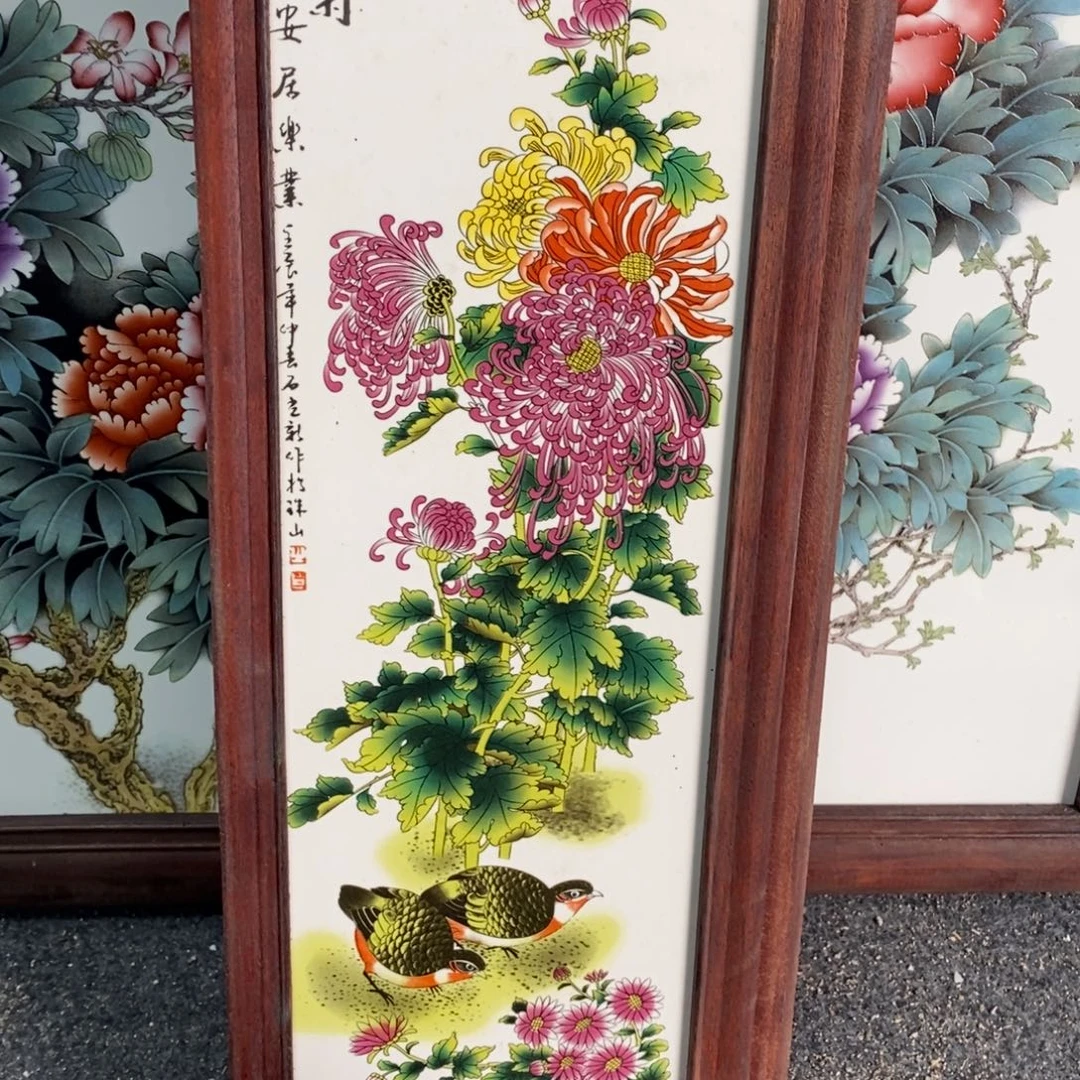 瓷片53*21*1景德镇瓷板画柴窑烧制