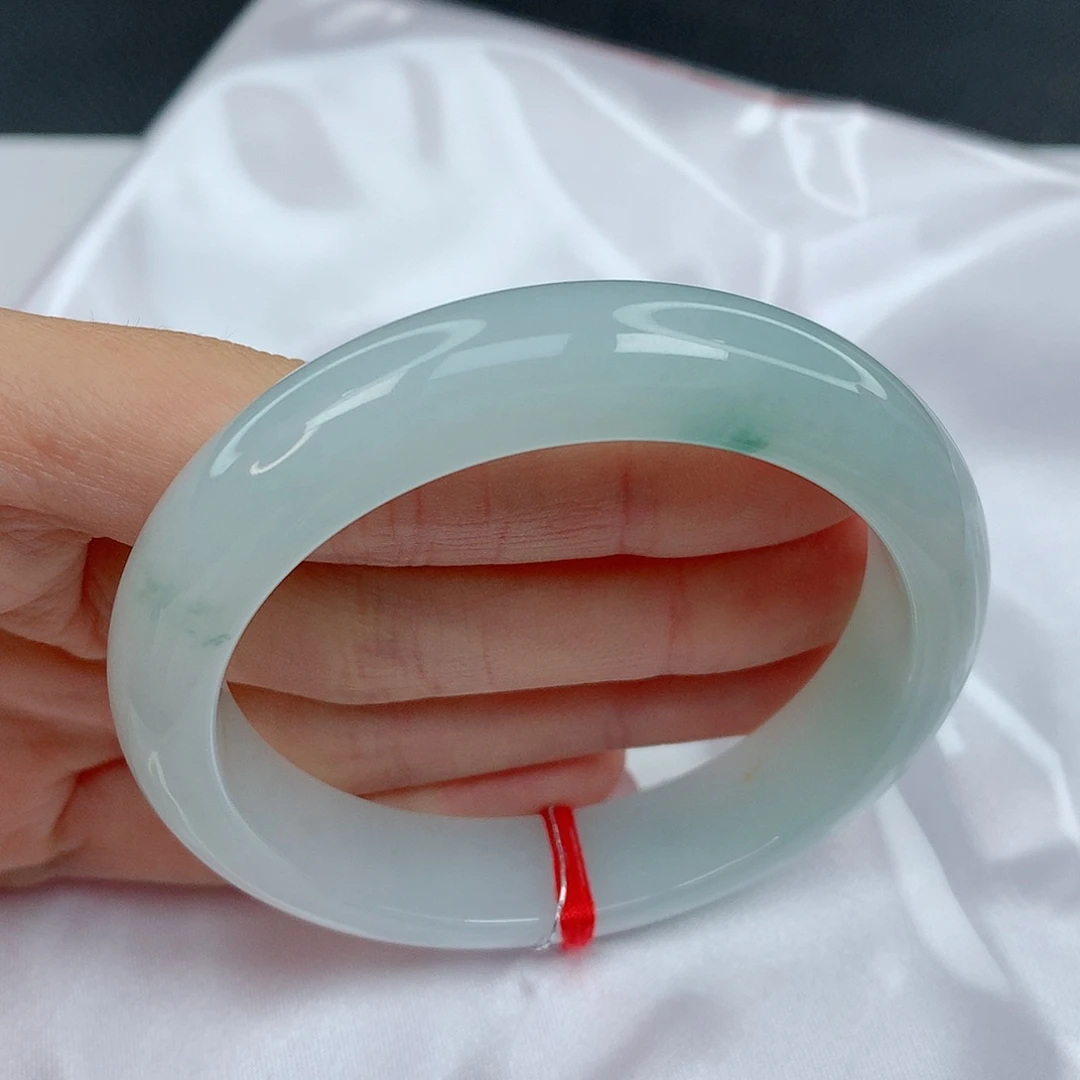 翡翠手镯未镶嵌54.8正圈清新耐看百搭