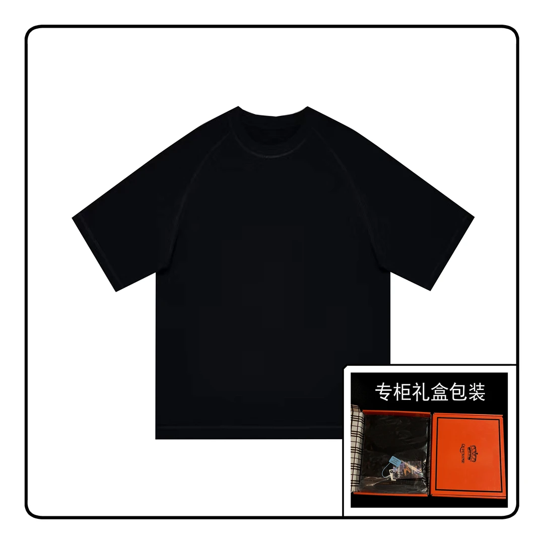 【29号链接-小纪】2025夏新款纯棉男女同款t恤百搭短袖上衣H25A002