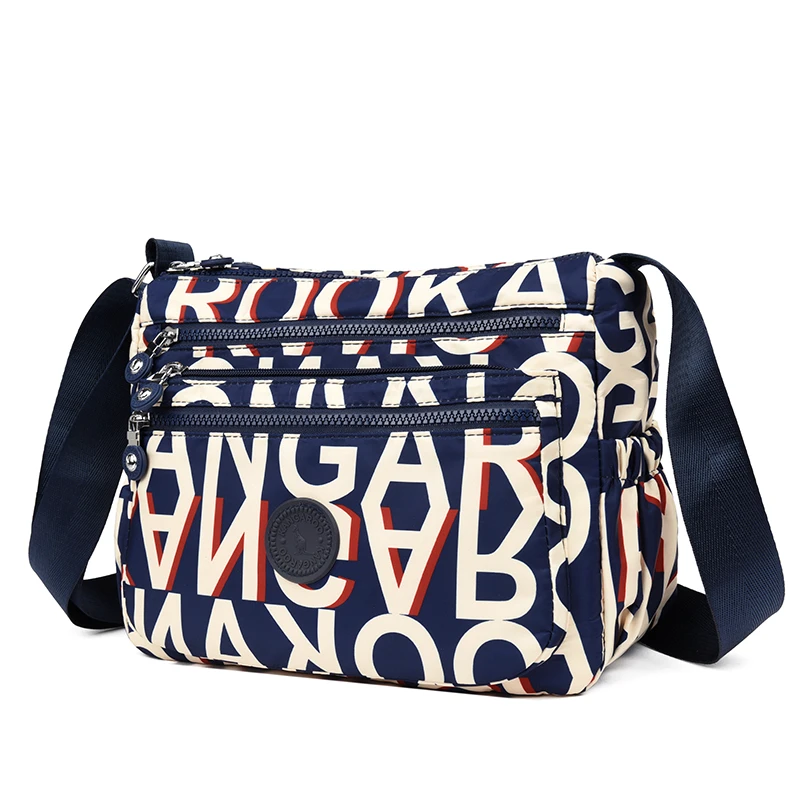 【袋鼠正品】新款背包色纺提花女士防水出门洋气旅行包斜挎高端布包