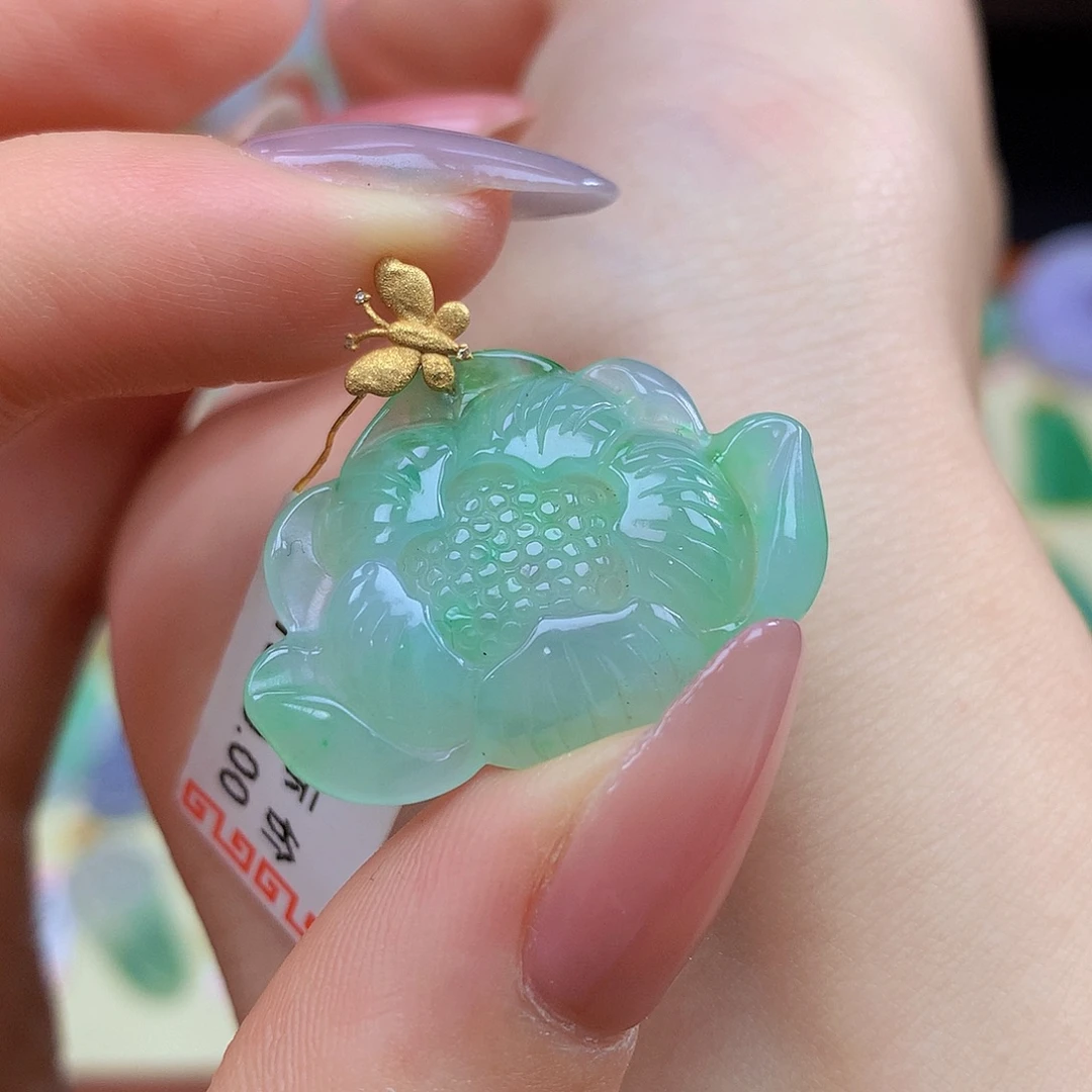 颈饰18K金镶嵌翡翠翡翠