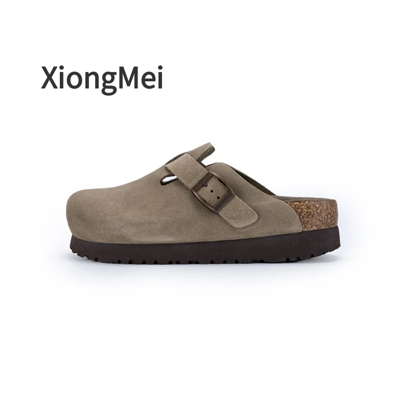 【手工半包拖鞋】新款勃肯4cm厚底女款潮流时尚百搭休闲勃肯拖鞋