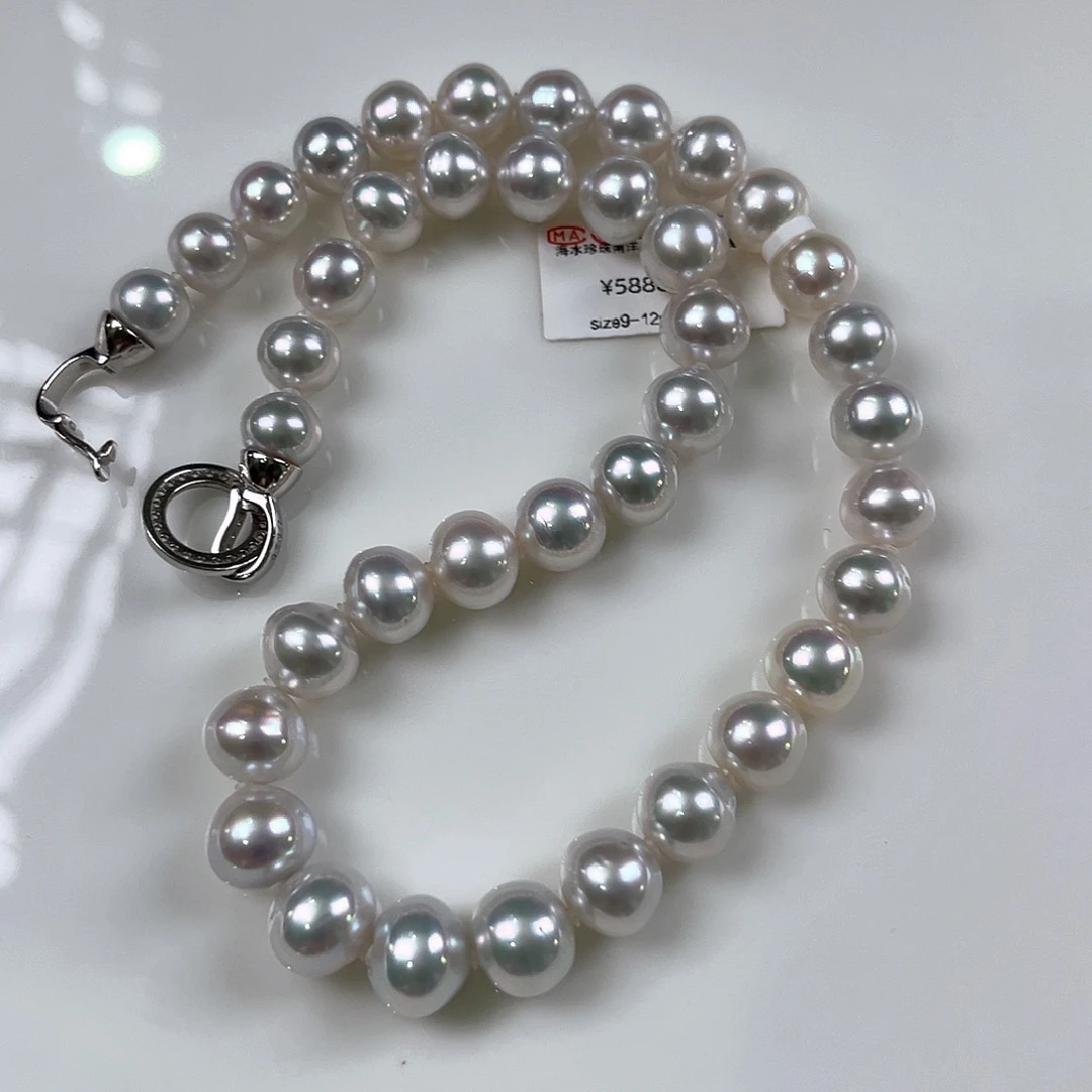 未镶嵌海水珍珠颈饰澳白9-12
