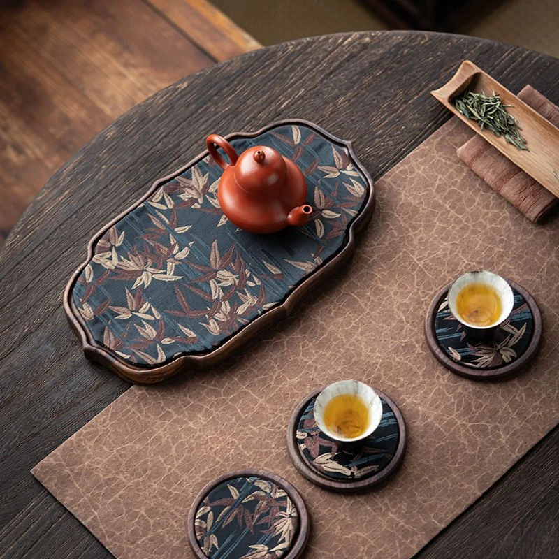胡桃木如意壶承茶席茶点盘家用实木茶台茶承禅意复古新中式干泡盘