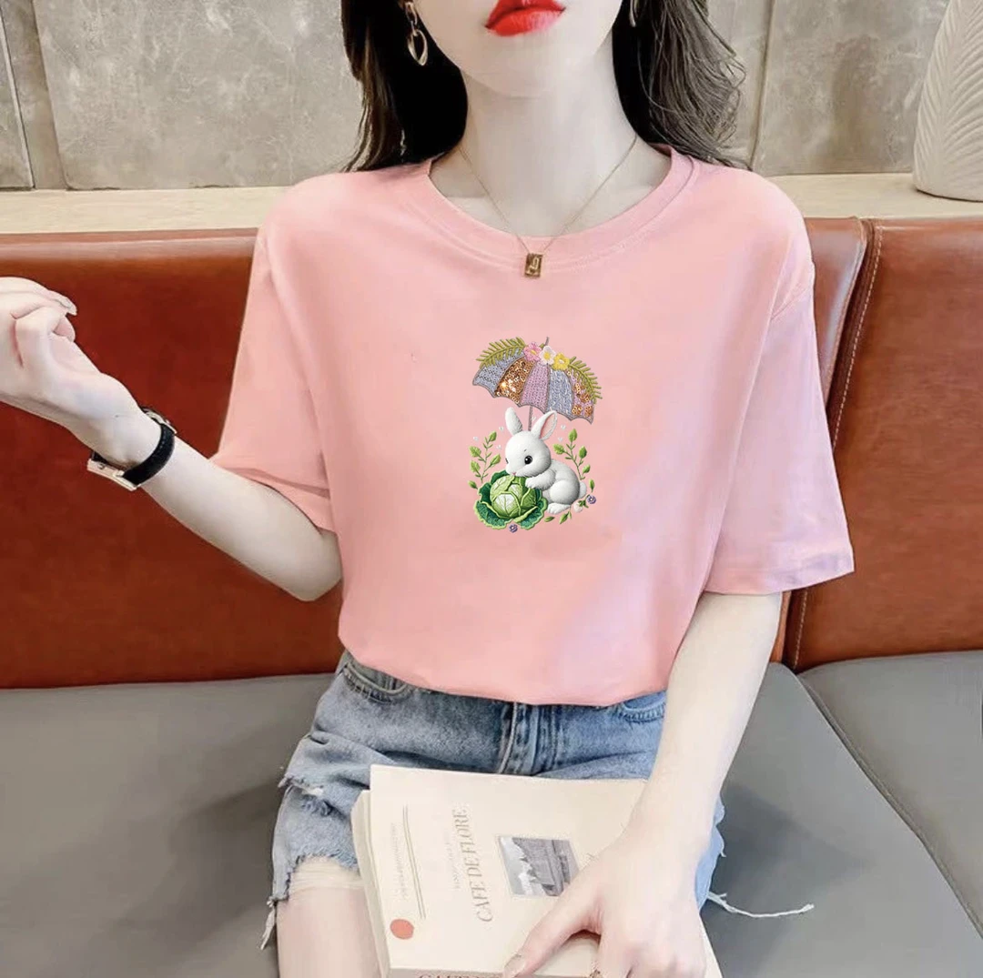 【印花款】休闲显瘦百搭印花t时尚圆领半袖