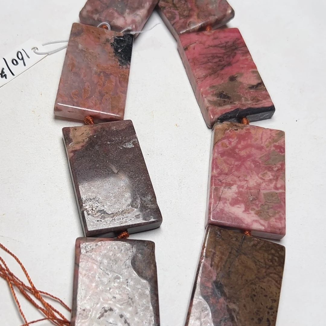 玛瑙/玉髓足银镶嵌珠宝半成品O512天然粉蔷薇无事牌拍二发一