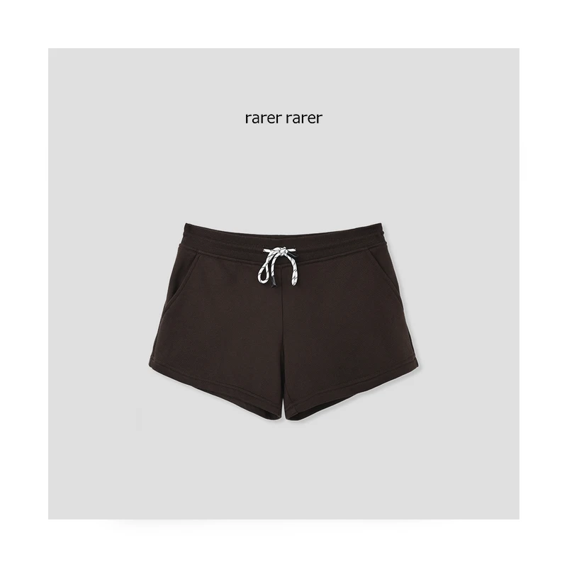 【rarer rarer】25SS夏季爱心刺绣花纱抽绳休闲咖短裤 2502076