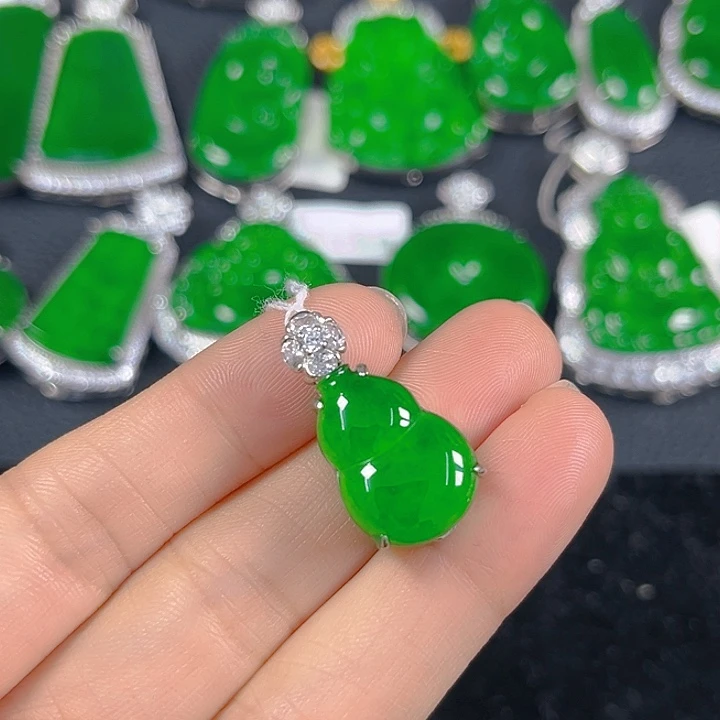 翡翠银S925镶嵌吊坠(不含链)