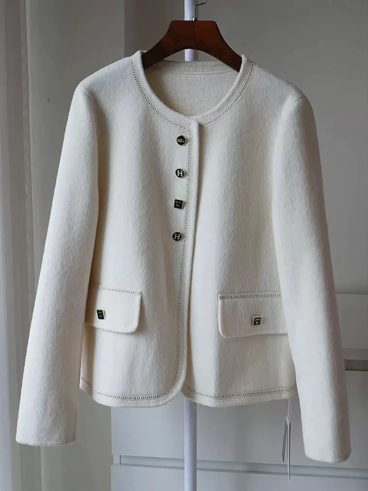 2024年双面呢羊绒大衣时尚气质短款