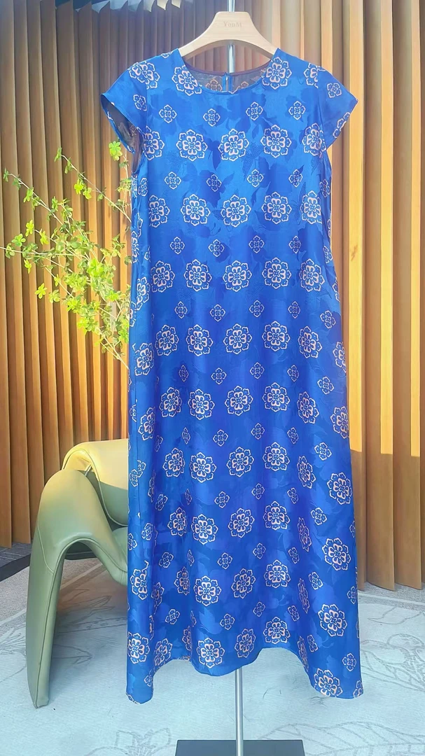 YOUM新中式香云纱优雅高贵显瘦连衣裙