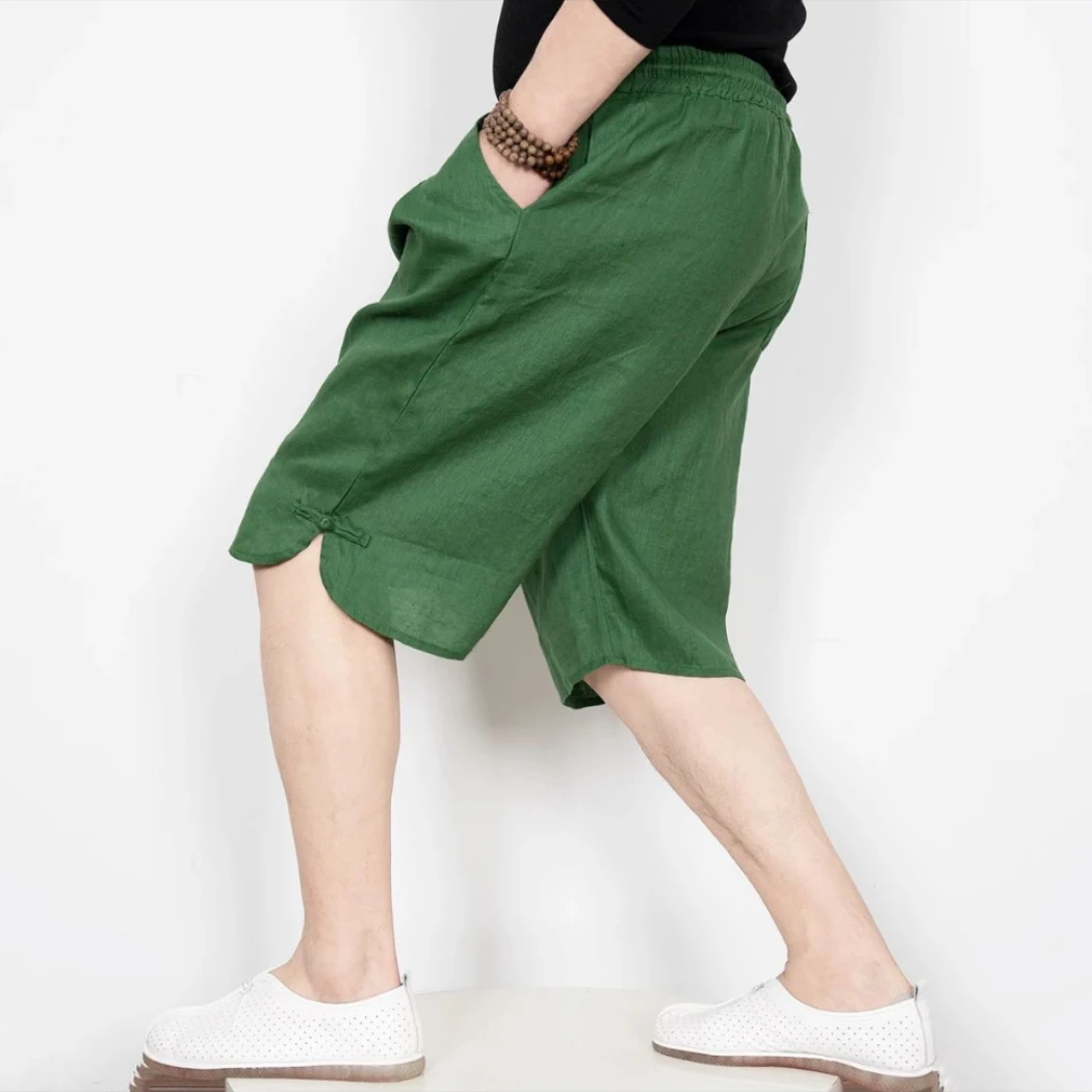 蒙鲤大田男士夏季219亚麻短裤