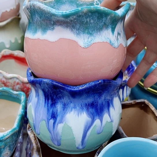 多肉绿植陶瓷花盆9.9包邮