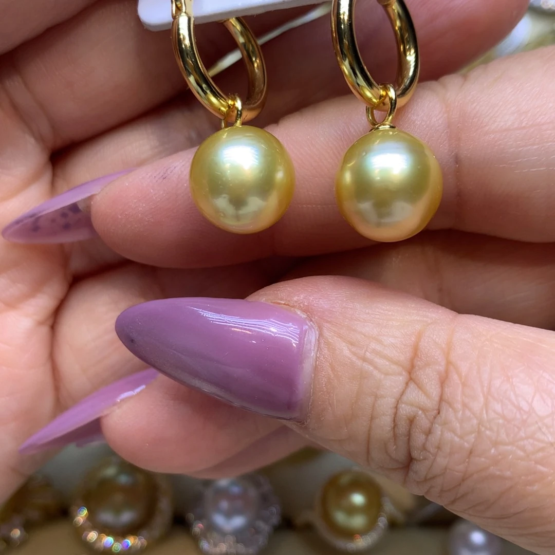 银S925镶嵌耳饰海水珍珠