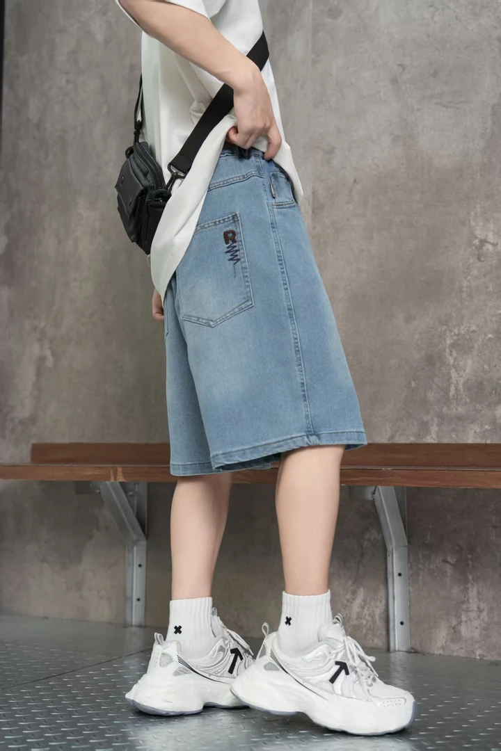 【3103-蓝】青少年牛仔五分裤