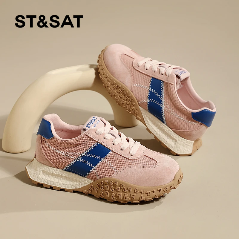 星期六春款德训鞋女款2025春季新款阿甘鞋休闲女鞋复古防滑运动鞋