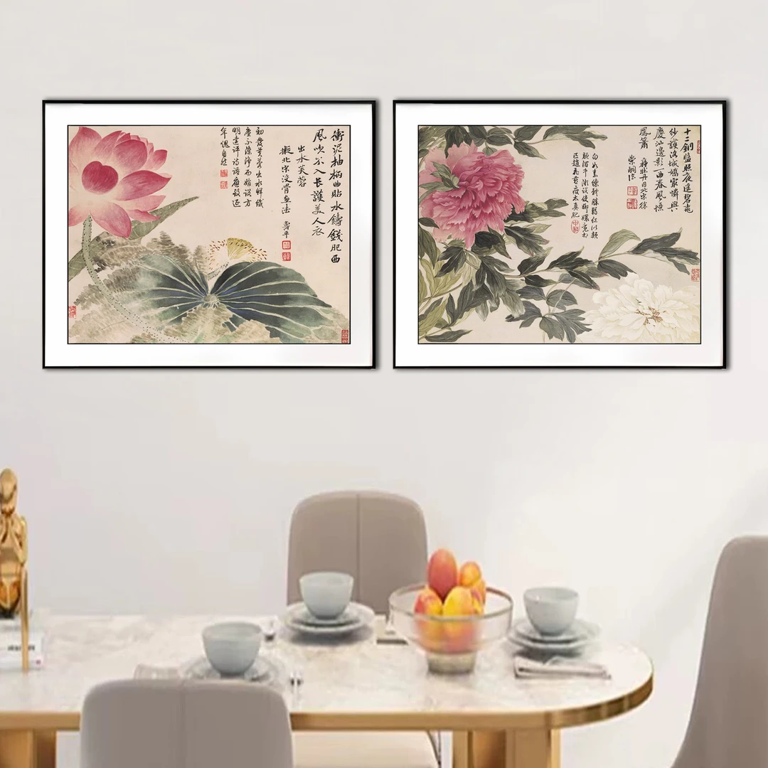 【新疆长绒棉双纱棉】6939出水芙蓉/6940牡丹盛放十字绣大格95x75