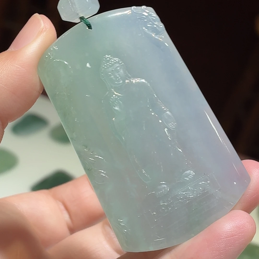翡翠未镶嵌挂件阿弥陀佛
