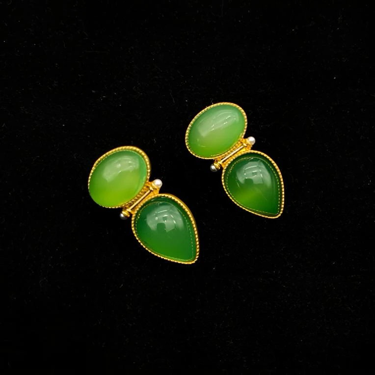 铜合金合成锆石耳饰 复古/宫廷古风复古时尚耳饰0310