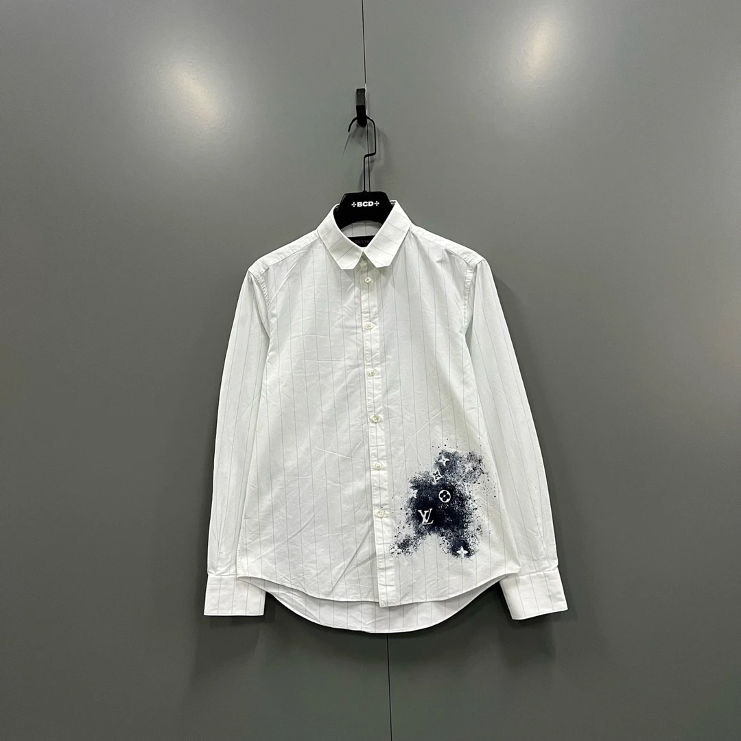 95新 LouisVuitton/路易威登 条纹星空老花印花衬衫 S码/7350/