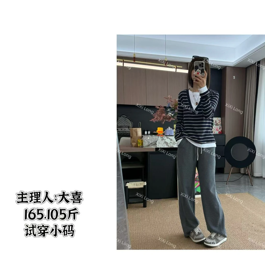 大喜｜“梨形救星”秋季高腰抽绳直筒裤 F616