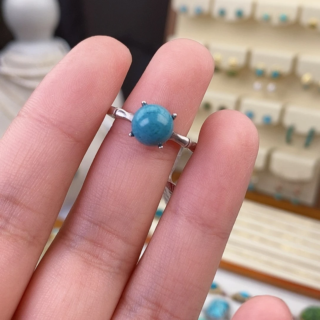 绿松石戒指银S925镶嵌