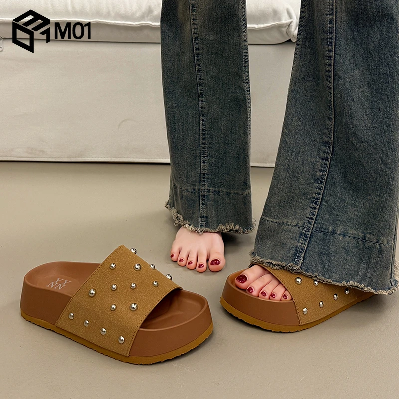 M01绝美增高厚底拖鞋女夏季外穿时尚高级感2025超火法式外出凉拖