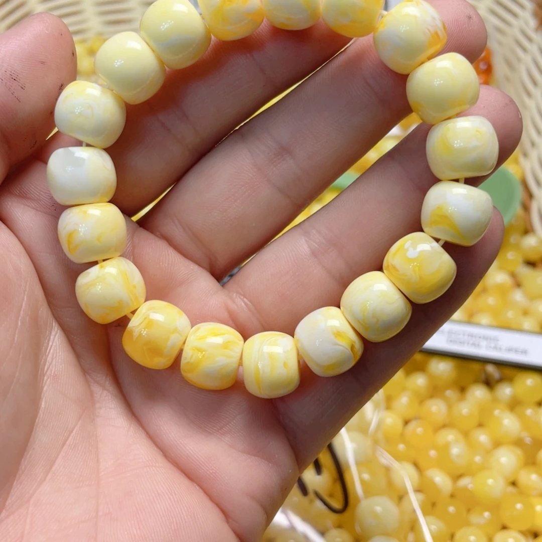 多***余琥珀未镶嵌手链12m老邢