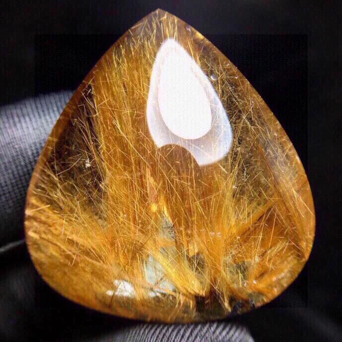 天然铜发晶大水滴顺发吊坠