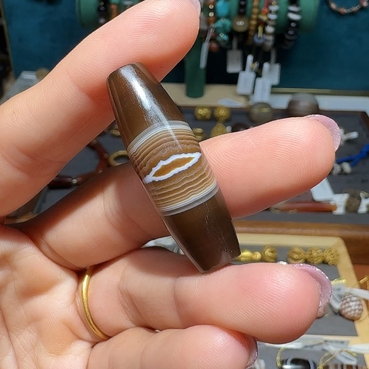 归***途玛瑙/玉髓未镶嵌珠宝半成品12.1*38mm