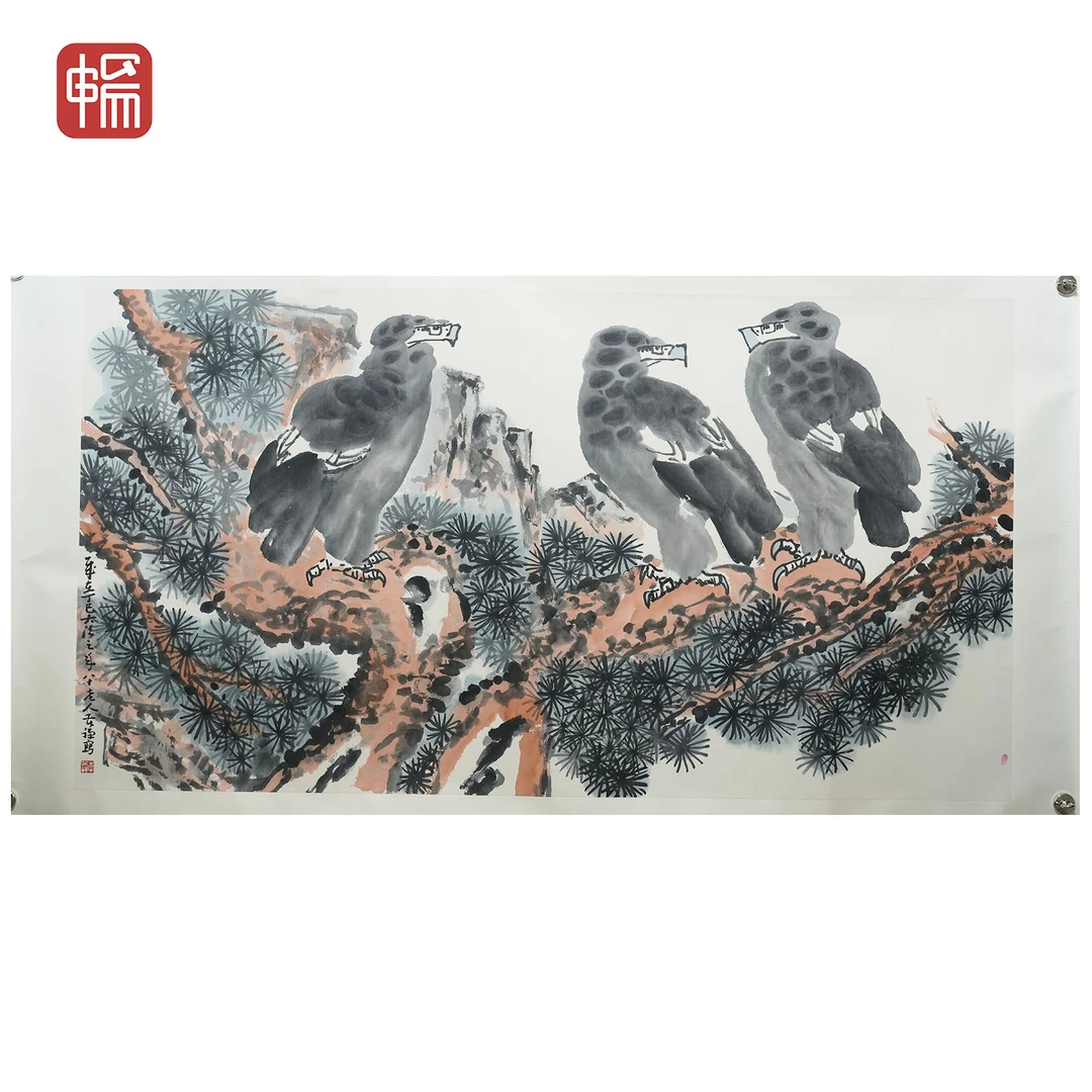 T680 松鹰图  179*96(15.47) 纸本镜片 MZ