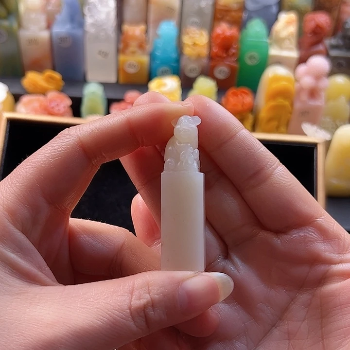 老挝石印石手工定制，1.3厘米，猪，包刻字