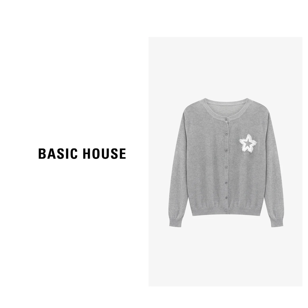Basic House/百家好秋季慵懒风女装韩系开衫针织衫-B0625B5HJI2