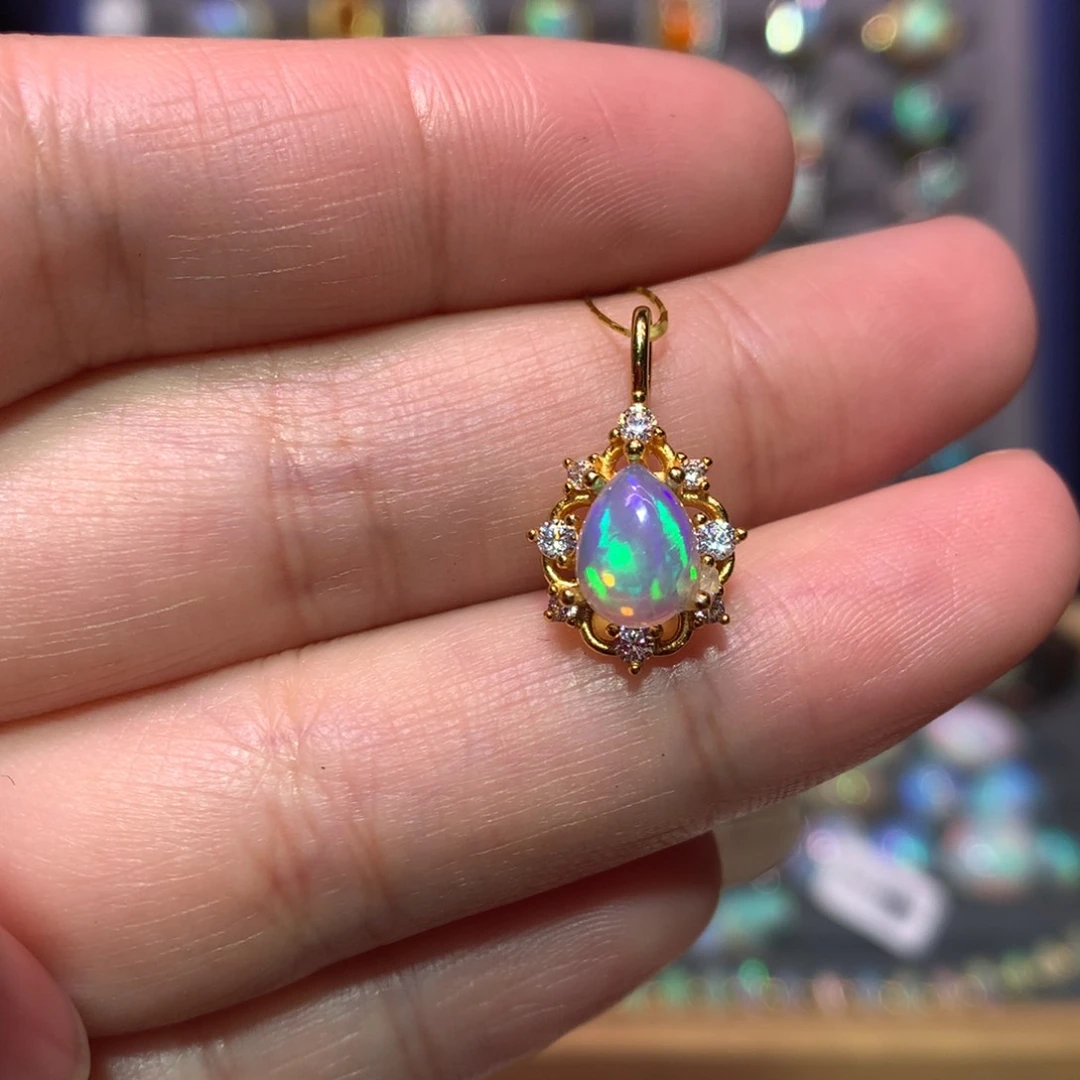 银S925镶嵌欧泊吊坠款式